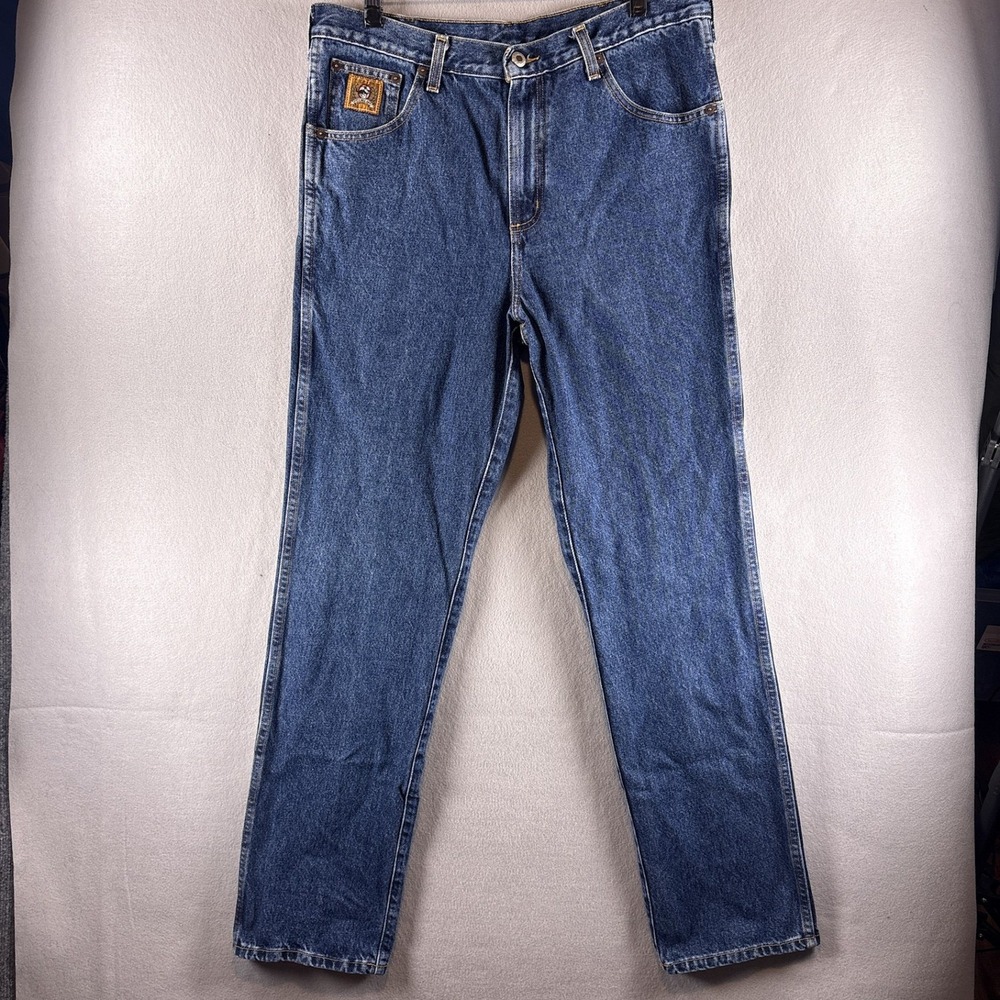 Vintage Cinch Bronze Label Jeans 34x34 (Fits 34x33) Dark Wash Mid Rise Slim Fit